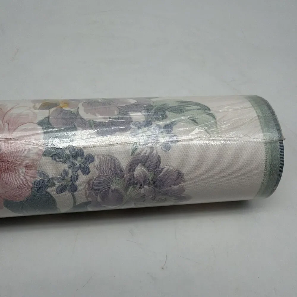 Vintage vinyl Wallpaper Border Roll Prepasted Cottage Core 5m